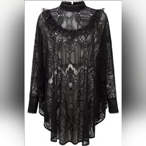 SOLD Killstar "Mistress Morte" Tunic Top Black Lace Size L/XL